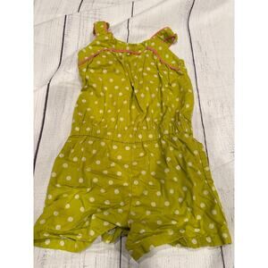 Cherokee Green with White Polka Dots Romper Size 5T